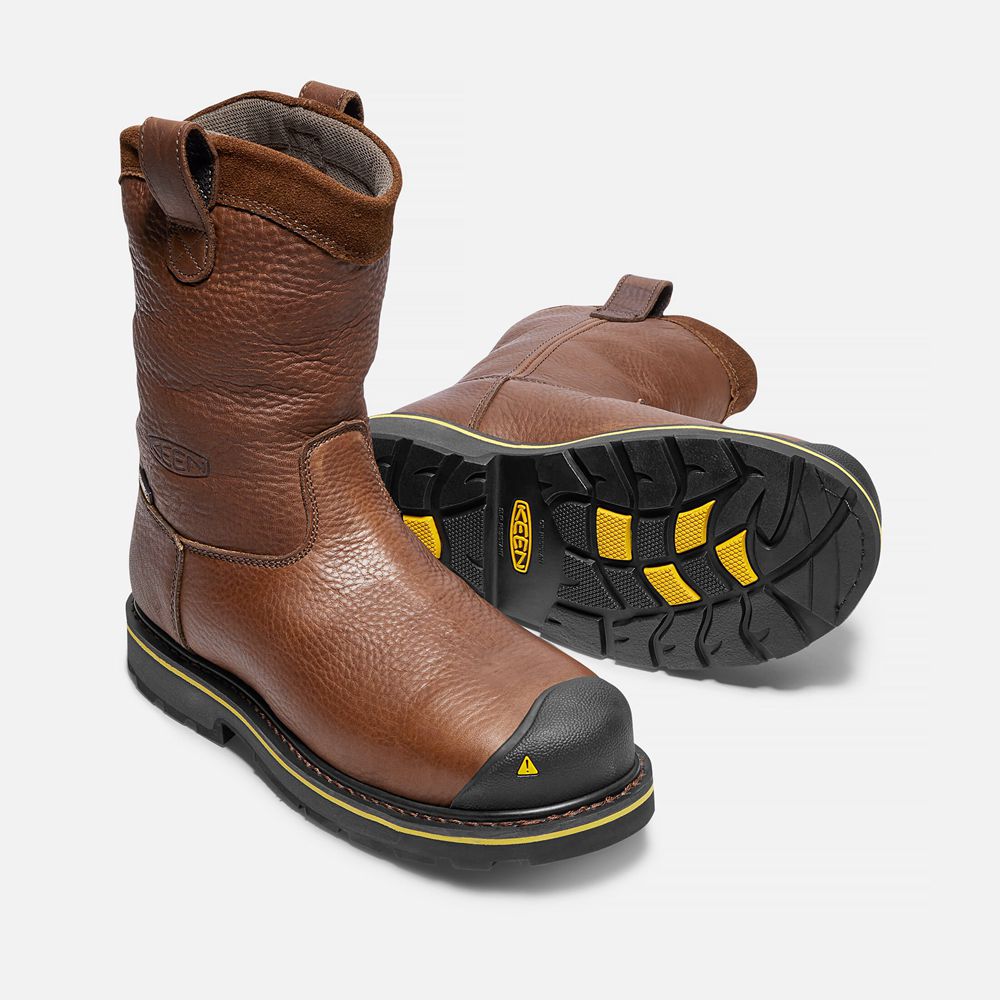 Keen Trekking Bot Erkek Kahverengi - Dallas Wellington (Steel Toe) - Türkiye LHXF39025